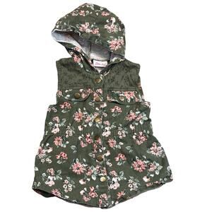 Little Lass Floral Denim Hooded Vest Girl 4
